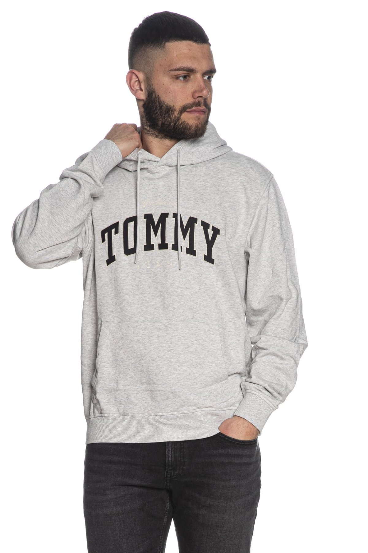 Tommy Jeans DM0DM18401 mikina šedá S