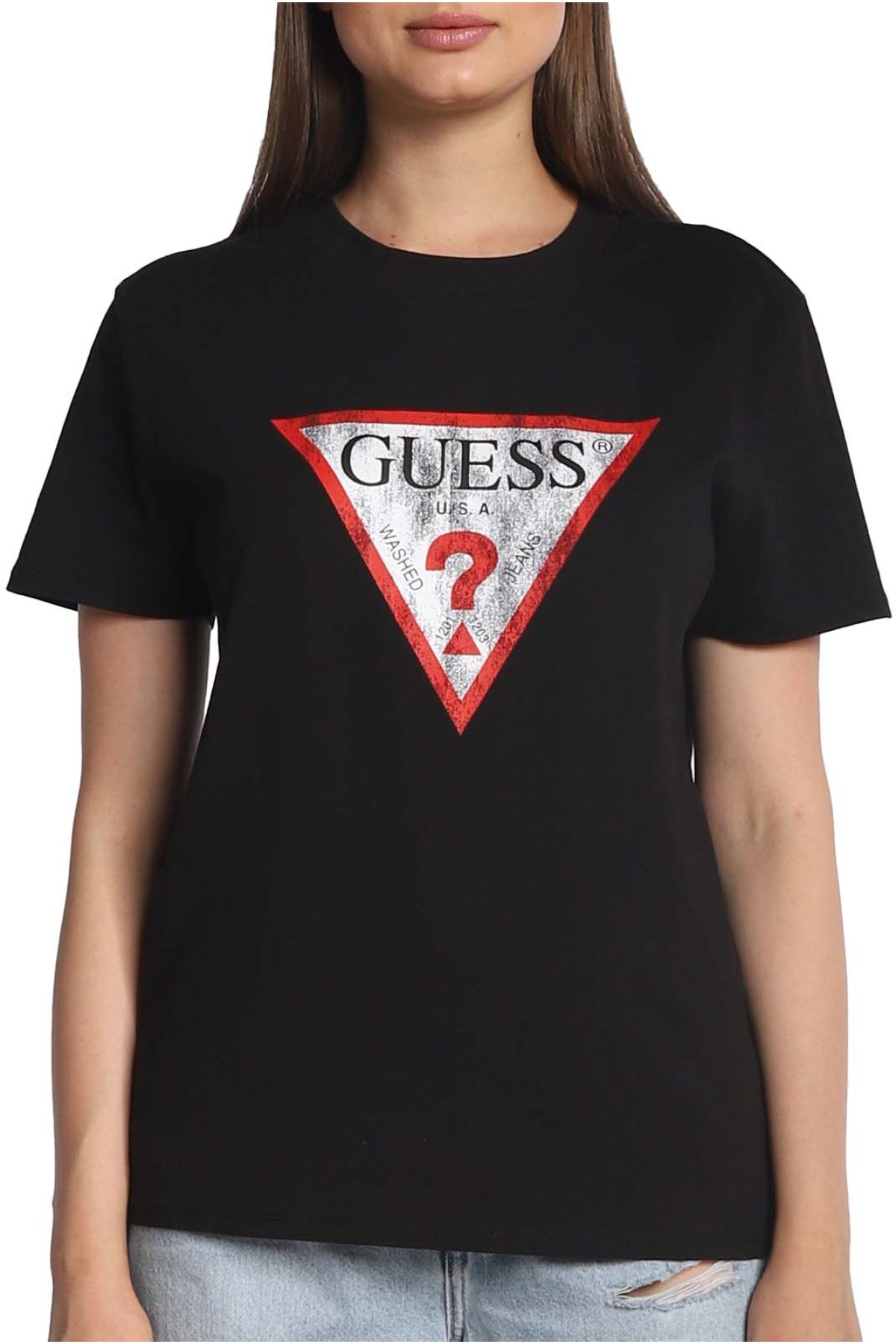 Guess Jeans W2BI69 K8FQ1 Tričko Černé S